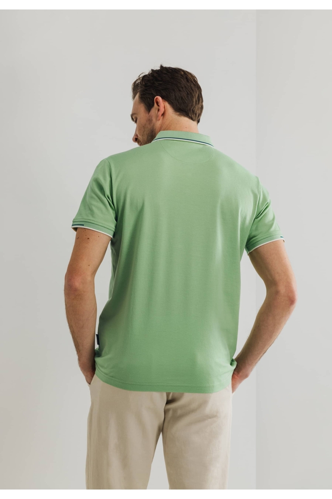 PIQUE POLO MET BORSTZAK 46115471 3600 Bladgroen uni 